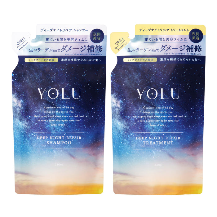 YOLU | Shampoo Treatment Set, Refill, Deep Night Repair