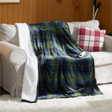 Bedsure Plaid Heated Throw Blanket - Soft Flannel Sherpa Electric Blanket with Christmas Green Plaid Pattern, Heating Blanket with 6 Heating Levels, 4 Time Settings, 3-Hour Auto-Off (50x60 inches)