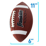 Franklin Sports Official Size Football - All-Weather 1000 Regulation Outdoor Football - Synthetic Leather Adult Size Football - Extra Grip Official Size Football - Brown + White