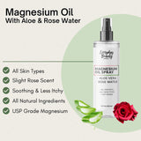 Magnesium Oil Spray with Aloe & Rose Water - All Natural - USP Grade Magnesium - Large 8 Fl Oz Bottle with Mist Cap - Made in USA