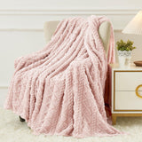 Aganear Fleece Throw Blanket - Cozy Soft Lightweight Fuzzy Throw Blanket for Women Portable Throw Blankets for Couch, Warm Present for Birthday, Christmas, Halloween, Housewarming(50"x60", Pink)