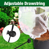 Alpurple 2 Pcs Insect Bird Barrier Netting Mesh with Drawstring- 4.9 x 3.2 Ft Garden Bug Netting Plant Cover- Fruit Tree Net for Protect Plant Fruits Citrus Flower from Insect Bird Eating