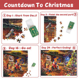 Puzzle Advent Calendar 2024 Christmas Puzzle for Kids Adults - Santa's Workshop 24 Boxes 1008 Pieces Advent Puzzle Countdown to for Boys Girls Christmas Decorations(27.56" x 19.69")