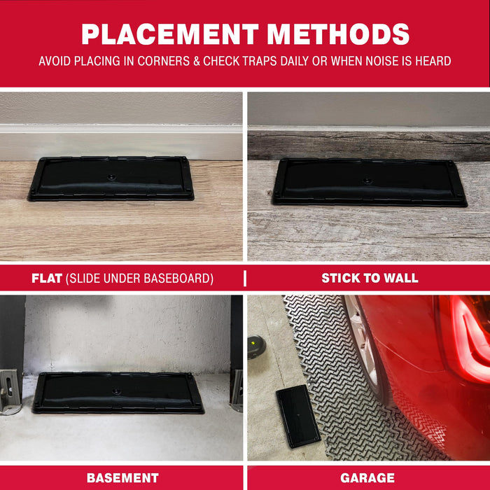 Trapsters USA Mouse & Rat Plastic Glue Traps (8CT) - 5x10 Inches, Pre-Baited, Non-Toxic, Pet-Safe Adhesive Plastic Boards for Home & Office - Indoor Pest Control for Mice (Unscented)