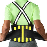 Fitomo Back Brace for Heavy Lifting for Men Women Lower Back with Reflective Belt and 7 Splints, Ultra-thin Mesh Fabric, Back Brace for Posture Men Women, Perfect for Work Outdoor Running Motorcycle