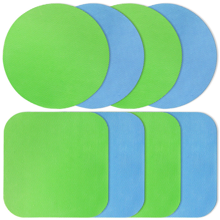 8PCS Jar Gripper Pads, Multifunctional Rubber Jar Opener, Heat Insulation Pad Kitchen Coasters for Elderly Senior Suffering from Weak Hands Arthritis (Light Blue, Green)…