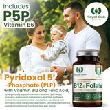 Royal Oak Health Vitamin B12 Tablets High Strength Methylcobalamin with Vitality Formula Folic Acid & Vitamin B6 - B12 Vitamin Tablets Supplement Made in The UK