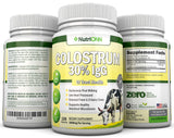 Colostrum - 1000mg - 120 Capsules - 30% IgG - Non-GMO US Dairy - First Milking Bovine Colostrum - Low Heat Processed - Great for GI Tract Health - Immune Support - Bone and Muscle Health