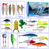 EPUMP Advent Calendar 2024 Fishing Lure for Man Adult Teen - 24 Days Christmas Countdown Fish Tackle Set - Xmas Surprise Fish Bait Gift for Father Grandpa Brother Boyfriend