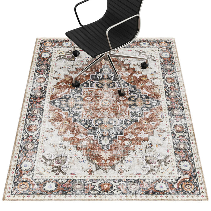 PROHALO Office Chair Mat for Hardwood Floor, 48"X 60" Desk Chair Mat for Hard Floors, Floor Mat for Office Chair，Under Desk Ofiice Rug for Rolling Computer Chair Gaming Chair-Brown