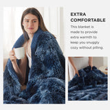 Bedsure Soft Tie Dye Navy Throw Blanket for Couch, Fluffy Fuzzy Blankets & Throws for Bed, Sofa, Cozy Plush Sherpa Fleece Faux Fur Blanket, Thick Warm Christmas Blanket Gifts for Women, Men, 50x60