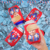 PEILINIX 2PCS Trump 2024 Can Koozies, Funny Soda Pop Beer Cozy, American Flag Eagle Can Cooler Sleeve for Supporter