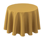 Biscaynebay Textured Fabric Round Christmas Tablecloths 70" for Tables Diameters from 30" to 48", Gold Water Resistant Tablecloths for Dining, Kitchen, Wedding, Parties etc. Machine Washable