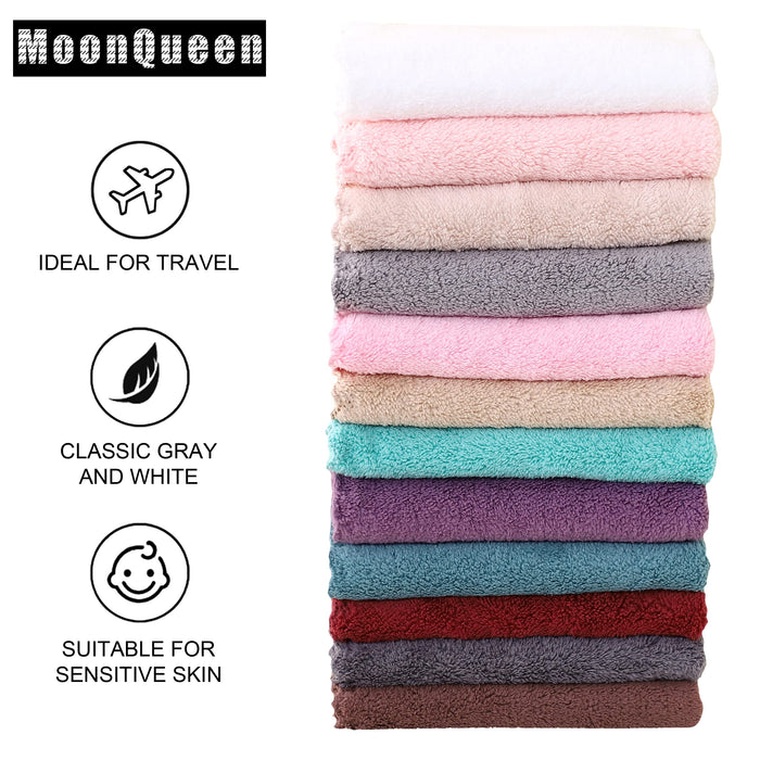 Microfiber Facial Cloths Fast Drying Washcloth 12 pack - Premium Soft Makeup Remover Cloths - Multicolored