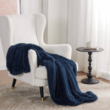 Bedsure Soft Navy Blue Throw Blanket for Couch, Fluffy Fuzzy Blankets & Throws for Bed, Sofa, Cozy Plush Sherpa Fleece Faux Fur Blanket, Thick Warm Christmas Blanket Gifts for Women, Men, 50x60