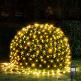 WBao Christmas Net Lights, 200LED 8.4ft x 5.2ft Christmas Bushes Lights with 8 Modes, Timer, End to End Connectable, Waterproof Design for Lawn, Bushes, Trees Outdoor Christmas Decorations, Warm White