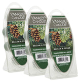 Yankee Candle Balsam & Cedar Wax Melts, Packs of 3-18 Total Wax Melts, Perfect for Christmas & Holiday Season