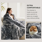 Bedsure Soft King Size Blanket for Bed, Fluffy Fuzzy Large King Blanket for Winter, Cozy Plush Sherpa Fleece Faux Fur Blanket, Thick Warm Christmas Blanket Gifts for Women, Men, 108x90, Tie Dye Grey