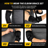 CAMBIVO Elbow Brace Set, 2Pcs Elbow Sleeves & 1Pcs Tennis Elbow Brace for Women and Men, Adjustable Elbow Strap for Tennis & Golfer's Elbow, Pain Relief, Arthritis, Workout, Weightlifting, Daily Use