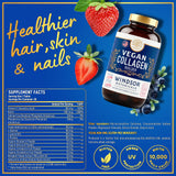 Vegan Collagen Supplements - Plant-Based Collagen Pills for Women and Men - Hair Skin Nails and Joints Collagen Builder Vitamins with Vitamin C and Biotin - 30 Non-GMO Collagen Booster Tablets