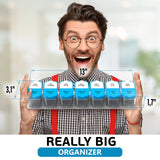 BEXEEN Huge Extra Large Pill Organizer — XL Daily Pill Box — 7 Day Am Pm Pill Case Jumbo Pill Container — Supplement Organizer — Twice A Day Big Pill Organizer