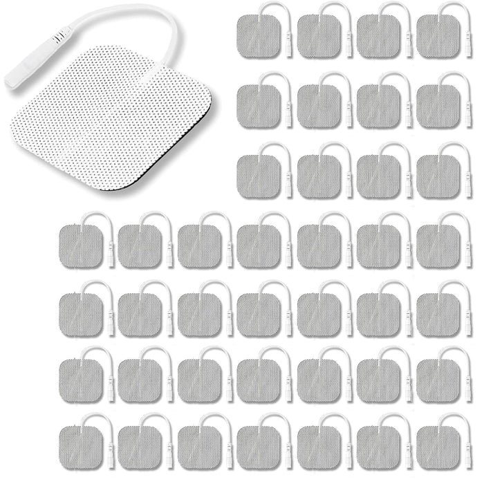 U Ultimate TENS Unit Replacement Pads - Pack of 40 Compatible, Adhesive & Reusable 2 x 2" Electrode Stimulator Patches for Muscle Stimulation and Electrotherapy w/Resealing Bag