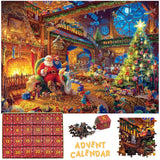 Advent Puzzle 2024 Christmas Jigsaw Puzzles Christmas Cabin Puzzle 24 Parts 1008 Pieces Puzzles for Adults Teens Kids Jigsaw Puzzles 1008 Pieces Holiday Puzzle Countdown to Christmas Puzzles Gift