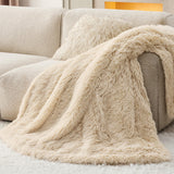 Bedsure Soft Beige Twin Blanket for Bed, Fluffy Fuzzy Blankets Twin Size for Couch, Sofa, Cozy Plush Sherpa Fleece Faux Fur Blanket, Thick Warm Christmas Blanket Gifts for Women, Men, 60x80