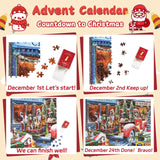 Puzzle Advent Calendar 2024 Christmas Jigsaw Puzzles for Kids and Adults, Xmas Dogs 1008 Pieces, 24 Days Countdown to Christmas, Stocking Stuffers Christmas Puzzles Gift