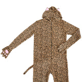 Unisex Adult Cheetah Onesie Animal Costume for Halloween One Piece Costume Cosplay Women Men Make up Party Homewear, XL