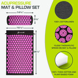 ProsourceFit Acupressure Mat and Pillow Set for Back/Neck Pain Relief and Muscle Relaxation, Black/Pink