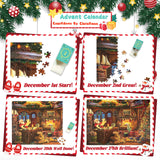 Puzzle Advent Calendar 2024, Santa's Workshop 1008 Pieces Jigsaw Puzzles, 24 Days Countdown Calendars for Kids, Home Decoration Christmas Advent Calendars Game Puzzles for adults