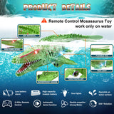 KIEAHCEY 2.4GHz Remote Control Mosasaurus Dinosaur Swimming Pool High Simulation Toys, RC Boat Lake Bathroom 8-12 Years Boys Girls Christmas Halloween Tricky Birthday Gift