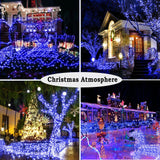 KNONEW 403ft 1000 LED String Lights Outdoor Christmas Lights 8 Modes & Timer Fairy Light Plug in Waterproof LED String Lights for Xmas Yard Tree Wedding Party Holiday Decorations (Blue)