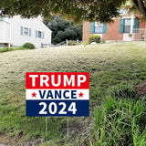 Probsin Trump Vance 2024 Yard Sign Double Sided 12" x 17" Red White Blue Trump Vance MAGA Signs Voted for Trump Vance Outdoor Decorations for Lawn, Garden, Window, Party Supplies