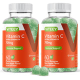 Vitamin C Gummies for Adults & Teens, 700mg Extra Strength - Immune Support Gummies - Immune Booster - Vegan, Gelatin Free, Gluten Free - Tasty Vitamin C Chewable Sour Apple Flavored Gummy