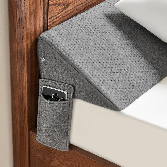 IFNOW Full Size(54"x6"x10") Bed Wedge Pillow for Headboard, Mattress Gap Filler(0-8"), Bed Wedge for Gap Between Your Headboard and Mattress Dark Grey