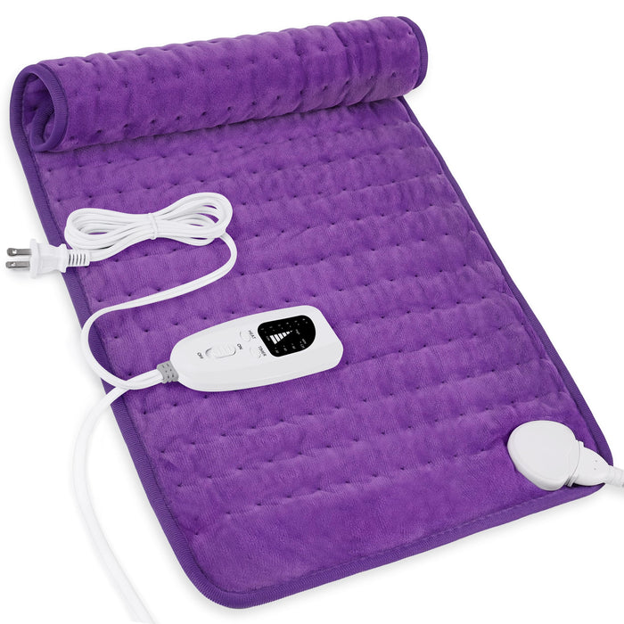 Heating Pad-Electric Heating Pads for Back,Neck,Abdomen,Moist Heated Pad for Shoulder,Knee,Hot Pad for Pain Relieve,Dry&Moist Heat & Auto Shut Off(Purple, 12''×24'')