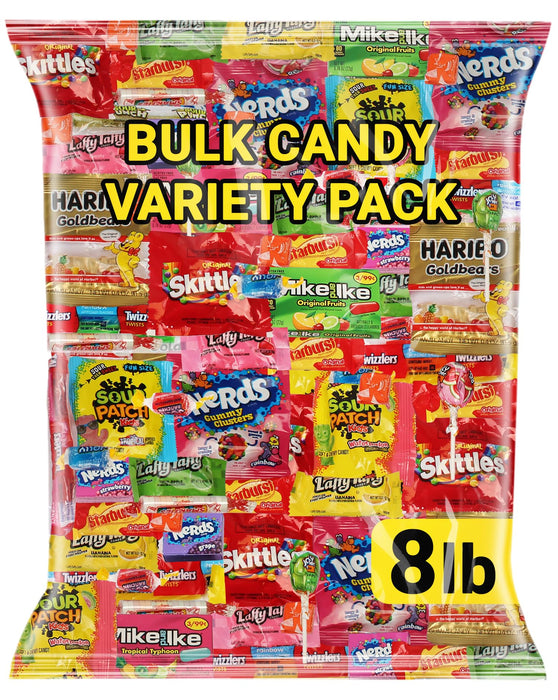 Halloween Bulk Candy Variety Pack 8 LB - Individually Wrapped Candy Mix