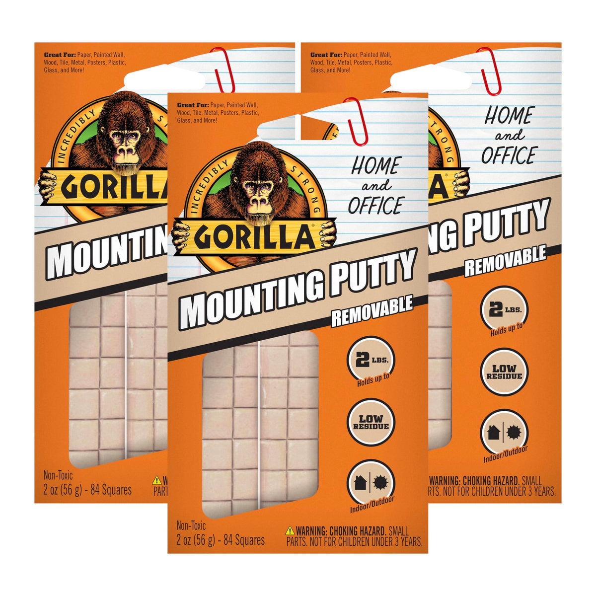 Gorilla Mounting Putty, Non-Toxic Hanging Adhesive, Removeable & Repos
