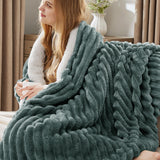 Bedsure Sherpa Throw Blanket for Couch - Super Soft Cozy Blanket for Bed, Fleece Thick Warm Blanket for Winter, Plush Dark Green Christmas Blanket Gift, 50x60 Inches