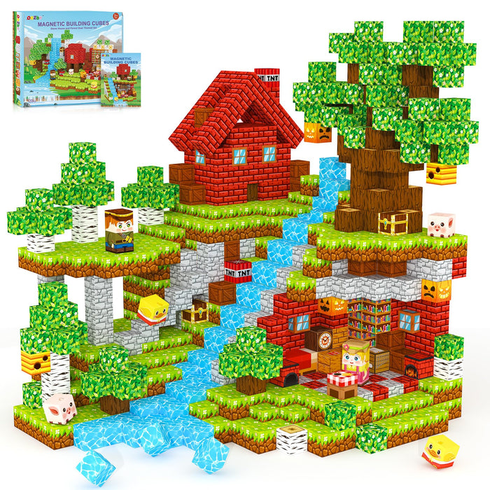 Magnetic Blocks Kids Games Building Toys for 3 4 5 6 7 8 9 10 11 12 Year Old Boys Girls, Magnetic Tiles Cubes STEM Sensory Toys for Toddler Travel Party Christmas Birthday Gifts