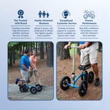 KneeRover Quad All Terrain Knee Scooter for Adults for Foot Surgery Heavy Duty Knee Walker for Broken Ankle Foot Injuries Recovery - Leg Scooter Best Knee Crutch Alternative (Metallic Blue)
