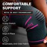 UFlex Athletics Knee Compression Sleeve Support for Women and Men - Knee Brace for Pain Relief, Fitness, Weightlifting, Hiking, Sports - Black, Medium