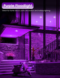 Purple Flood Light Bulbs Outdoor 2 Pack, Par38 LED Purple Light Bulbs Not-dimmable15W(100W Equivalent) E26 Purple Light Bulb Halloween Christmas Decorations Light Bulbs for Porch Home Holiday Lighting