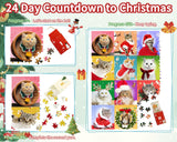 Bestbase Advent Calendar 2024 Christmas Countdown Jigsaw Puzzles - Christmas Cats, 24 Boxes with 1008 Pieces Countdown to Christmas Puzzle, Christmas Decorations Christmas Gifts for Adults Kids