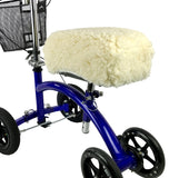 KneeRover Deluxe Plush Synthetic Sheepskin Knee Scooter Pad Cover Cushion - Knee Rover Pad Accessory Features Thick Comfortable Foam Padding - Knee Walker Pad Fits Most Models