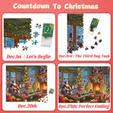 Advent Calendar 2024 Jigsaw Puzzle - Santa's Secret House, 24 Boxes 1008 Pieces Christmas Advent Calendar Gifts Puzzles for Kids Adults, Christmas Decorations Countdown Calendar (27.56 x 19.68 Inch)