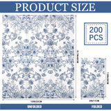 PerKoop 200 Pcs Blue White Floral Guest Paper Napkins Bulk Vintage Spring Blue White Flower Disposable Hand Towels for Wedding Bathroom Birthday Party Bridal Baby Shower Tableware Tea Party Supplies