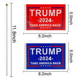 TSMD Trump 2024 Flag Take America Back Flags Small Mini Stick Flags Banner Decorations,Red and Blue (24 Pack)